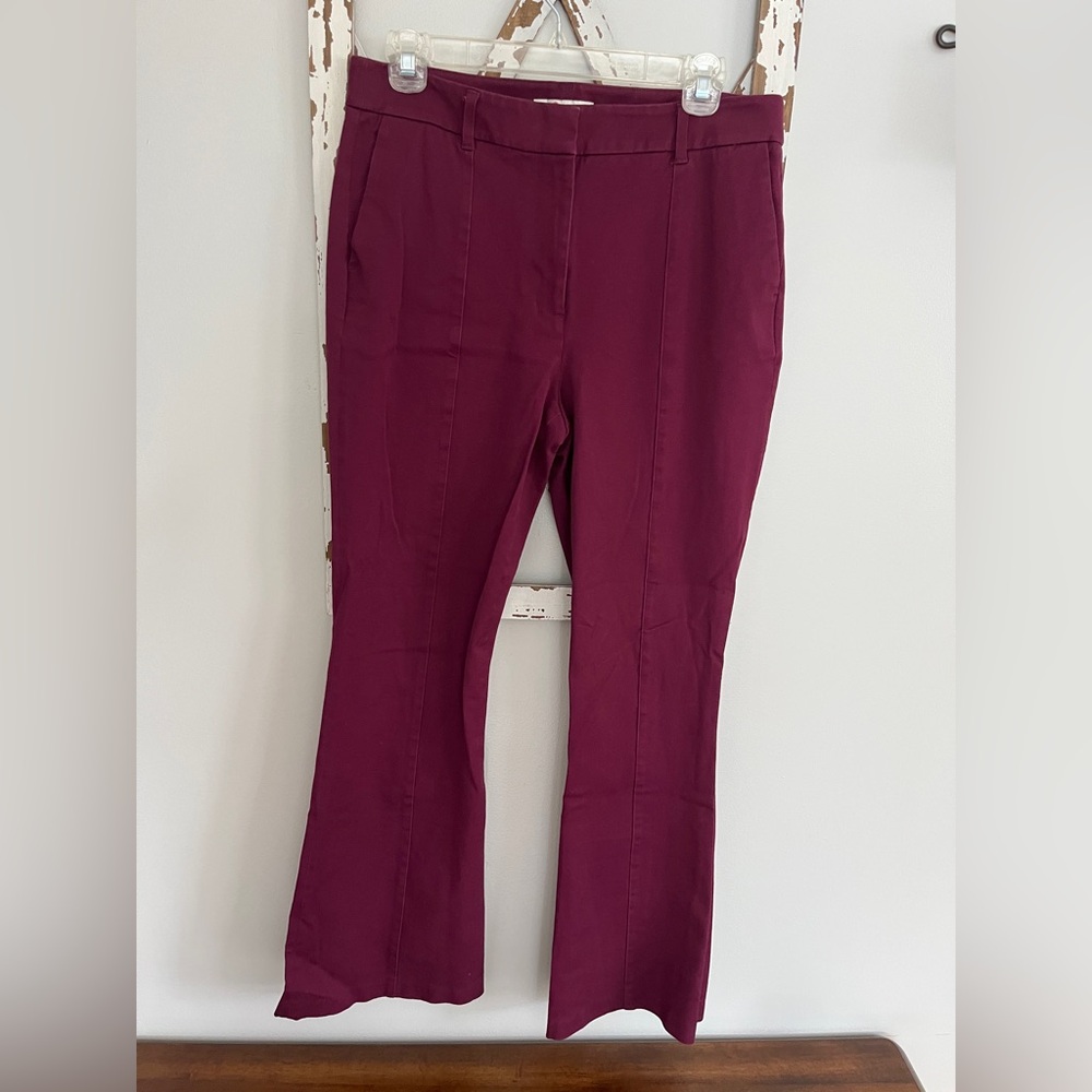 Boden Glorious British Style Flare Pants Wine Colored.‎ Minor Fading From Wash.
